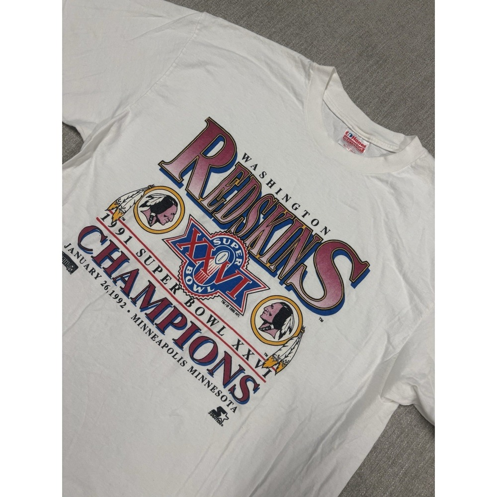 Vintage Hanes Heavyweight Washington Redskins Super Bowl Champions 1992 Shirt XL